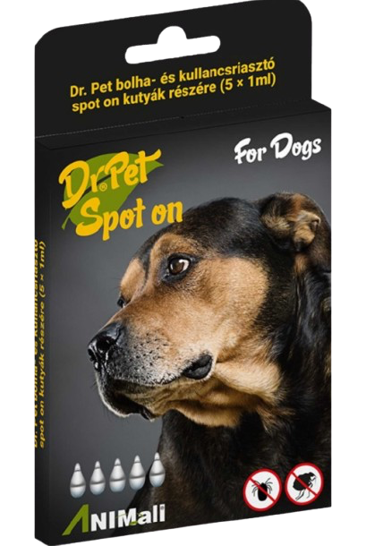 Dr.Pet Bolha és Kullancsriasztó Spot On Kutya 5*1ml