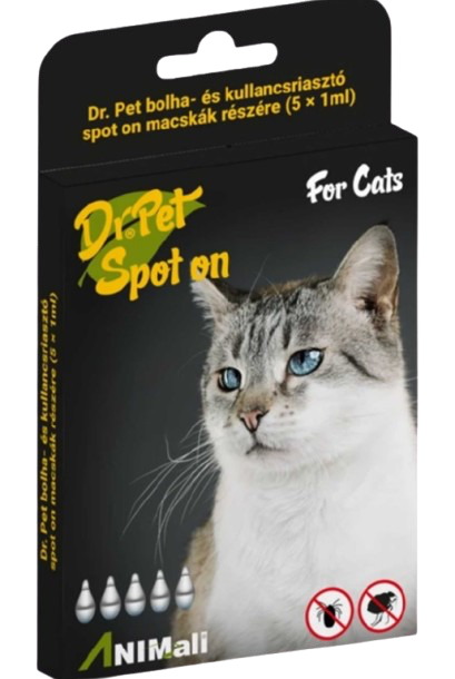 Dr.Pet Bolha és Kullancsriasztó Spot On Macska 5*1ml